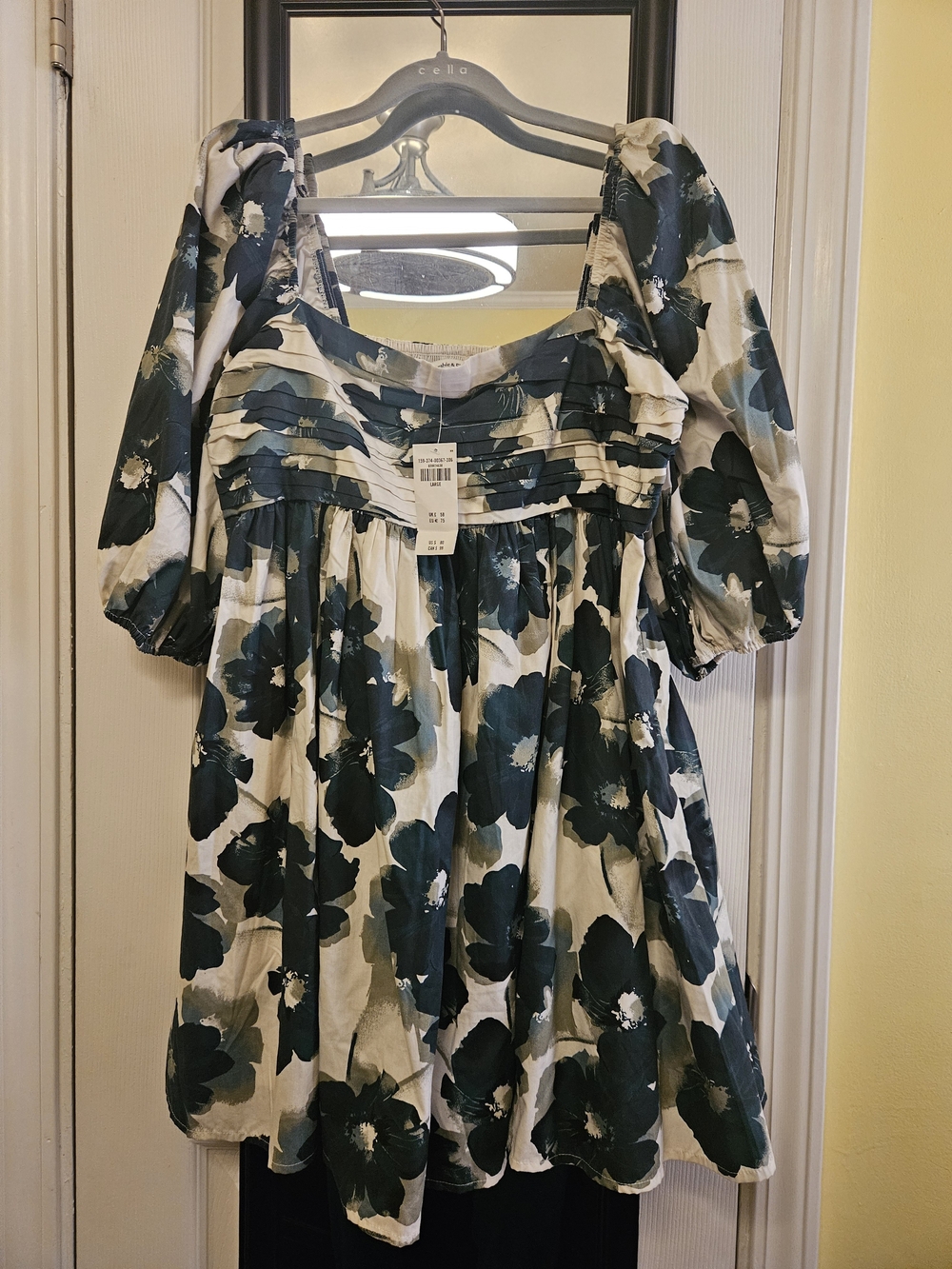 Abercrombie & Fitch Cream and Dark Green Floral Dress